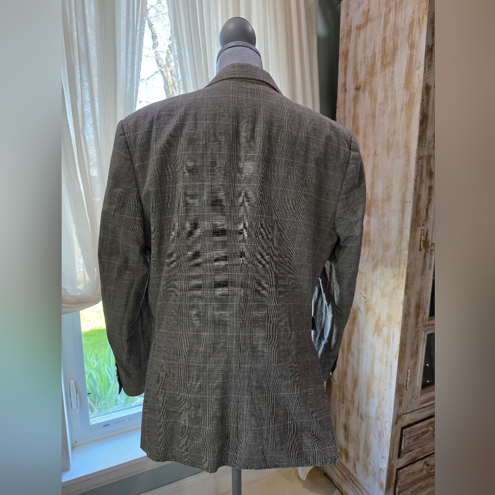 MENS Banana Republic Gray Classic Tailored Cut & Notched Lapels Cotton & Linen - Picture 3 of 17